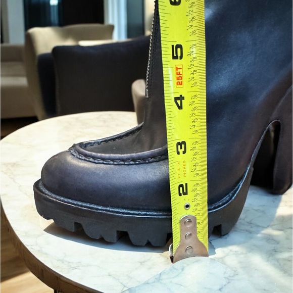 NWOT. Prada black leather boots with silver hardware. Front zipper - Picture 11 of 12